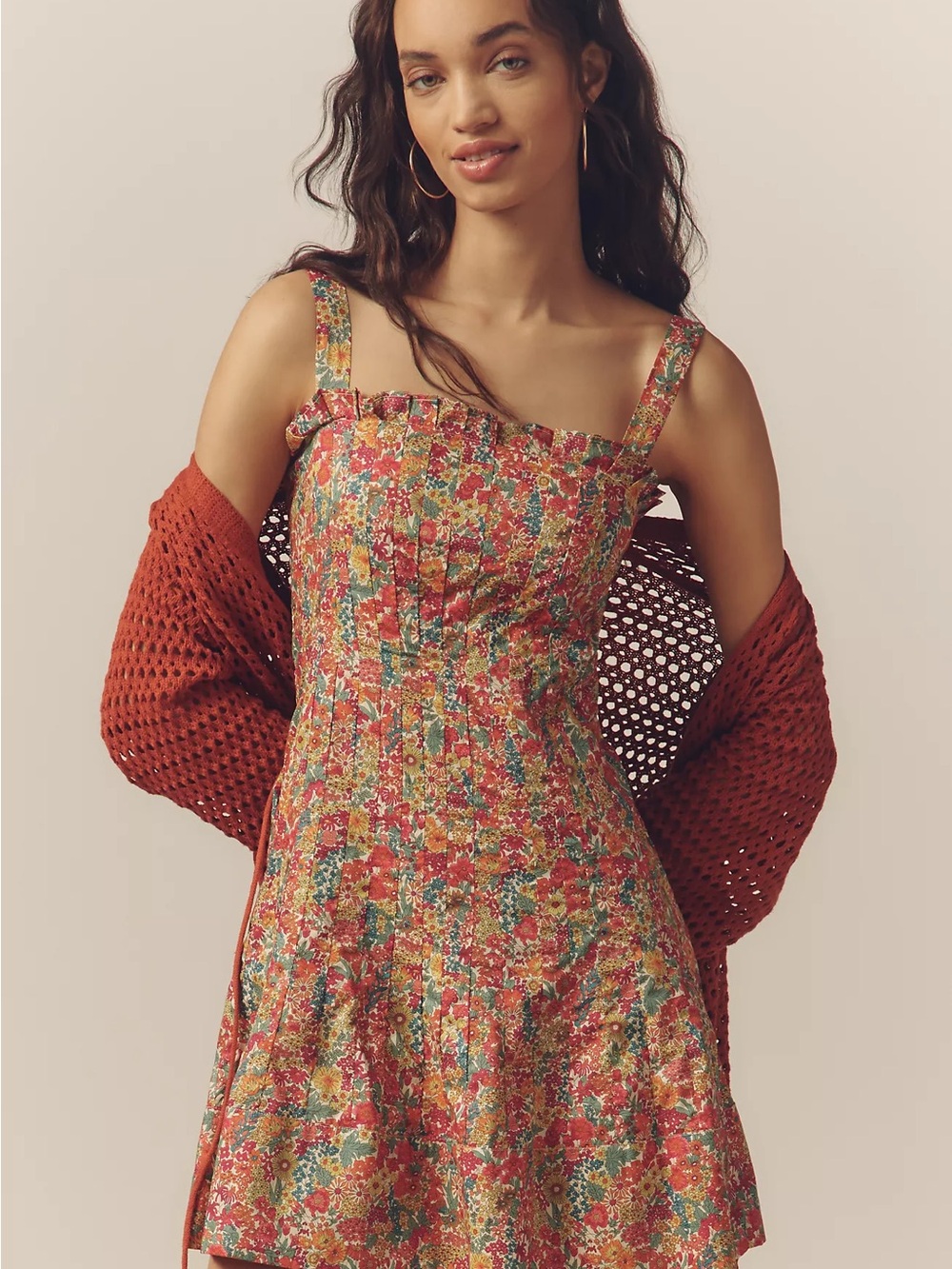 Love The Label Cally Sleeveless Ruffle-Trim Mini Dress
